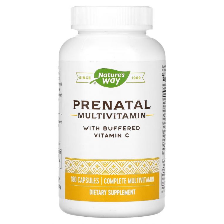 Мультивітаміни для Вагітних, Prenatal Multi-Vitamin and Multi-Mineral, Nature&apos;s Way, 180 капсул