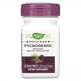 Пікногенол, Екстракт Сосновій Кори, Pycnogenol, Pine Bark Extract, Nature&apos;s Way, 50 мг, 30 таблеток