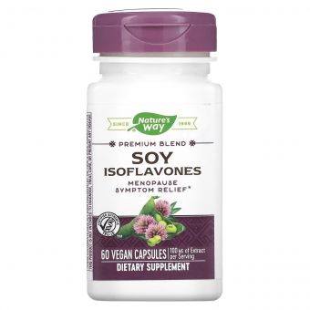 Соєві ізофлавони, преміальної якості, Premium Blend, Soy Isoflavones, Nature&apos;s Way, 60 вегетаріанських капсул