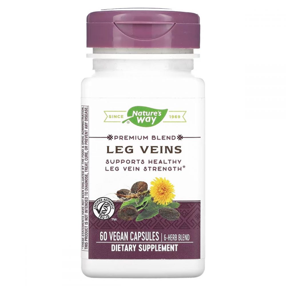 Підтримка Вен, Leg Veins Support Blend, Nature&apos;s Way, 60 капсул