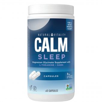 Спокійний сон з гліцинатом магнію та бергамотом, CALM, Sleep Magnesium Glycinate, Natural Vitality, 60 вегетаріанських капсул