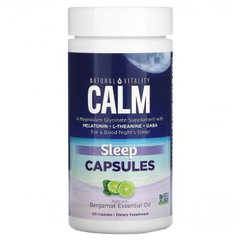 Спокійний сон з ефірною олією бергамоту, CALM, Sleep Capsules with Bergamot Oil, Natural Vitality, 120 капсул
