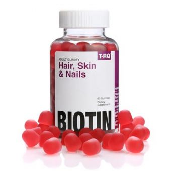 Біотин для волосся, шкіри і нігтів, фруктовий смак, Hair, Skin & Nails, Biotin, T-RQ, 60 жувальних цукерок
