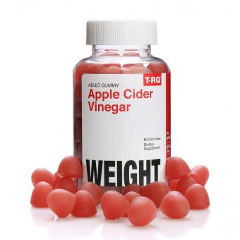 Яблучний оцет, фруктовий смак, Apple Cider Vinegar, T-RQ, 60 жувальних цукерок