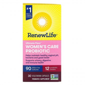 Пробіотик для жінок, 90 млрд КУО, Ultimate Flora, Women's Care Probiotic, Renew Life, 30 вегетаріанських капсул