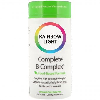 B-Комплекс, Complete B-Complex, Rainbow Light, 90 таблеток