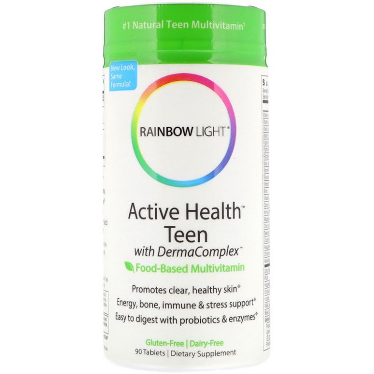 Мультивітаміни Для Підлітків, Активність, Здоров'я і Чиста Шкіра, Rainbow Light, 90 таблеток