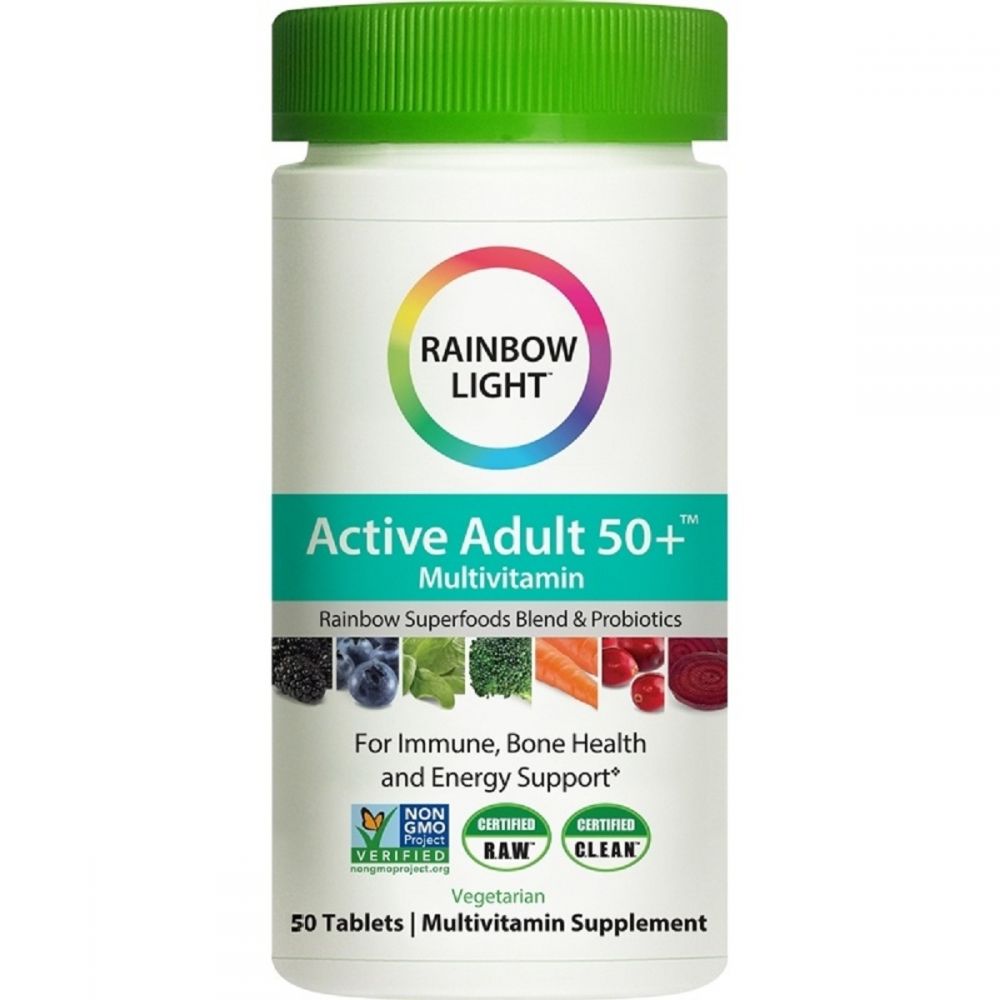 Мультивітаміни Для Дорослих, Active Adult 50+, Rainbow Light, 50 таблеток