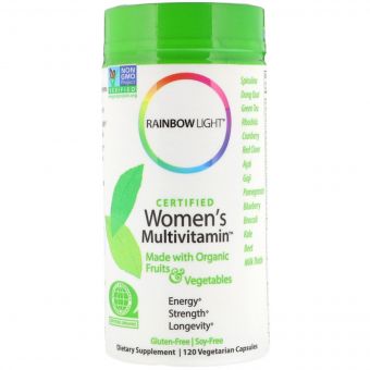Мультивітаміни для жінок, Сертифіковані, Certified Women's Multivitamin, Rainbow Light, 120 вегетаріанські капсули
