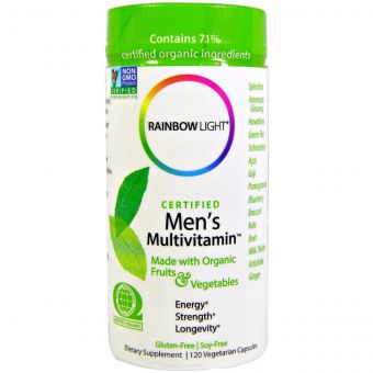 Чоловічі Мультівітаміни, Rainbow Light, 120 вегетаріанських капсул