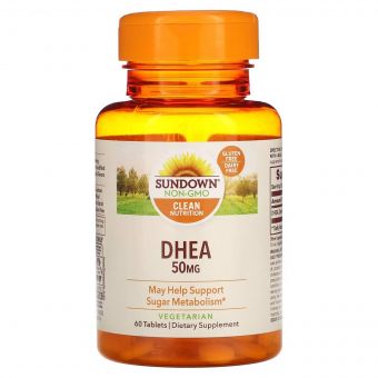 Дегідроепіандростерон, 50 мг, DHEA, Sundown Naturals, 60 таблеток