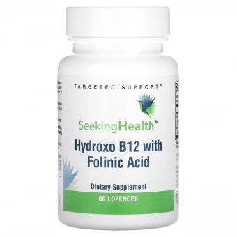 Вітамін B12 та Фолієва кислота, Hydroxo B12 With Folinic Acid, Seeking Health, 60 жувальних таблеток