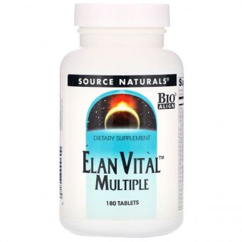 Мультивітаміни, Elan Vital Multiple, Source Naturals, 180 таблеток