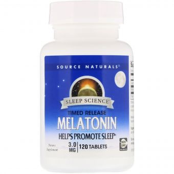 Мелатонін 3мг, Sleep Science, Source Naturals, 120 таблеток швидкої дії
