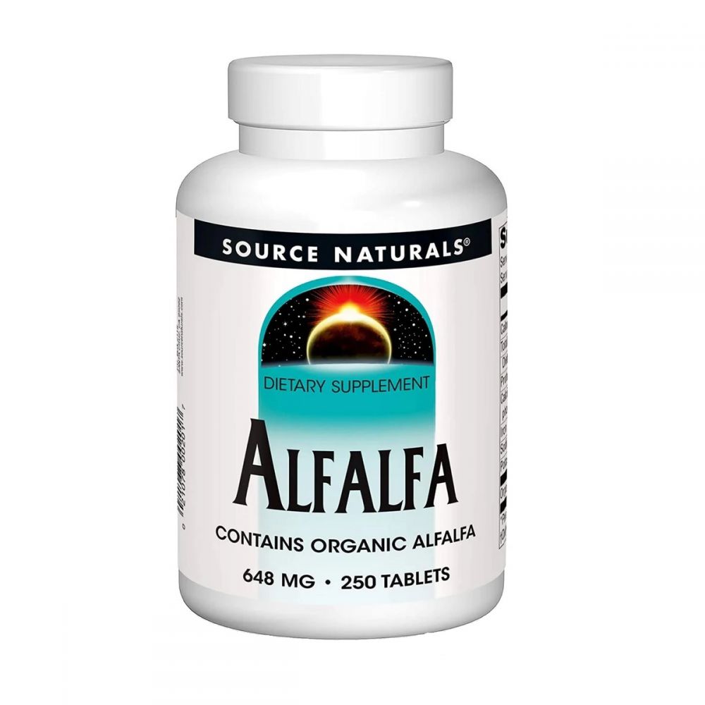 Люцерна, 648мг, Alfalfa, Source Naturals, 250 таблеток