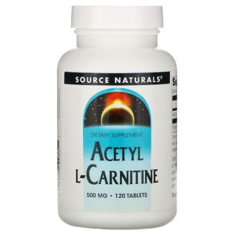 Ацетил L-Карнітин 500 мг, Acetyl L-Carnitine, Source Naturals, 120 таблеток