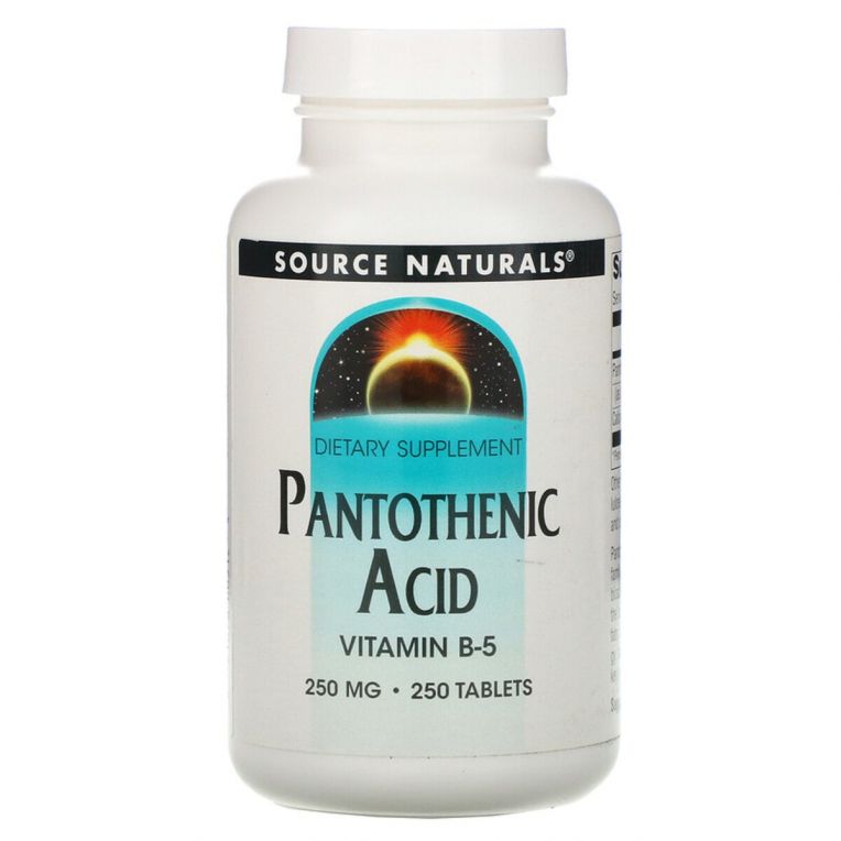 Source Naturals, Пантотенова кислота, вітамін В-5, 250 мг, 250 таблеток