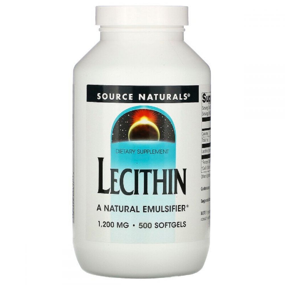 Лецитин, 1200мг, Lecithin, Source Naturals, 500 желатинових капсул