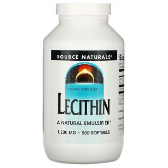 Лецитин, 1200мг, Lecithin, Source Naturals, 500 желатинових капсул