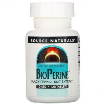 Біоперин (Екстракт Чорного Перцю) 10мг, Source Naturals, 120 таблеток