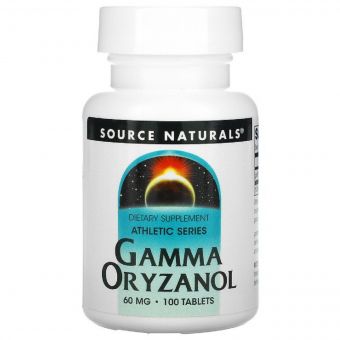 Гамма Оризанол 60мг, Gamma Oryzanol, Source Naturals, 100 таблеток