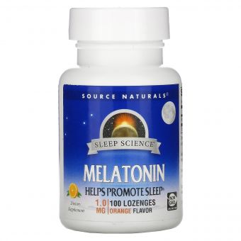 Мелатонін 1мг, Смак М&apos;яти, Sleep Science, Source Naturals, 100 таблеток для розсмоктування
