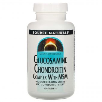 Глюкозамін & Хондроїтин & МСМ, Source Naturals, 120 таблеток