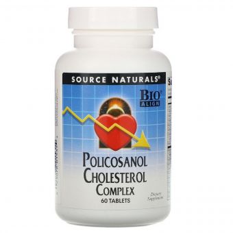 Полікозанолом Комплекс для Зниження Холестерину, Policosanol Complex, Source Naturals, 60 таблеток