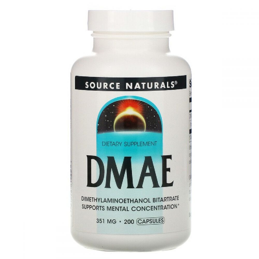 DMAE (диметиламіноетанол) 351мг, Source Naturals, 200 капсул