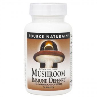 Комплекс з 15 Різновидів Грибів, Mushroom Immune Defense, Source Naturals, 30 таблеток