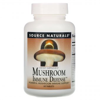 Комплекс з 15 Різновидів Грибів, Mushroom Immune Defense, Source Naturals, 60 таблеток