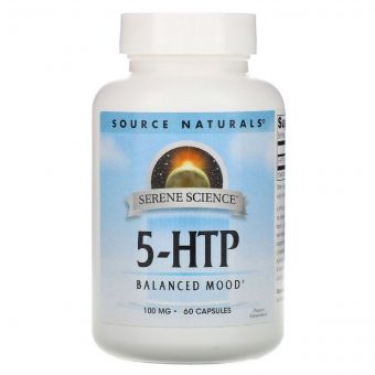 5-HTP (Гідрокситриптофан), 100мг, Serene Science, Source Naturals, 60 капсул