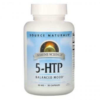 5-HTP (Гідрокситриптофан), 50 мг, Serene Science, Source Naturals, 30 желатинових капсул