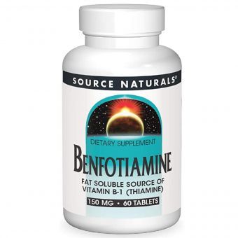 Бенфотіамін, 150 мг, Benfotiamine, Source Naturals, 60 таблеток