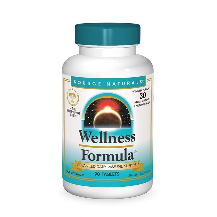 Комплекс лікувальних трав, Wellness Formula, Source Naturals, 90 таблеток
