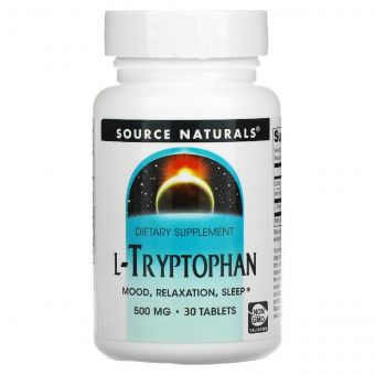 L-Триптофан, 500 мг, Source Naturals, 30 таблеток