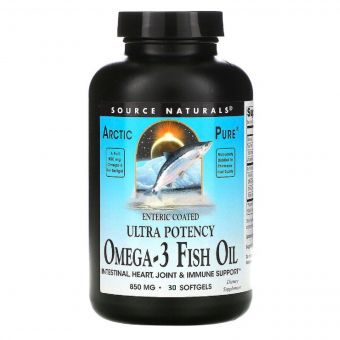 Натуральна Омега-3 з Риб'ячого Жиру 850 мг, ArcticPure, Source Naturals, 30 желатинових капсул