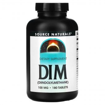Діиндолілметан, 100мг, DIM, Source Naturals, 180 таблеток
