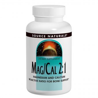 Магній Кальцій 2:1, 370 мг, Source Naturals, 180 капсул
