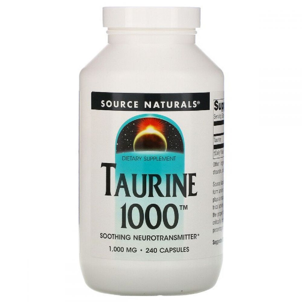 Таурин 1000мг, Source Naturals, 240 капсул