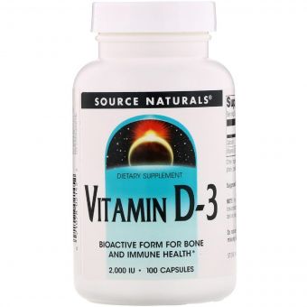 Вітамін D3 2000IU, Source Naturals, 100 капсул