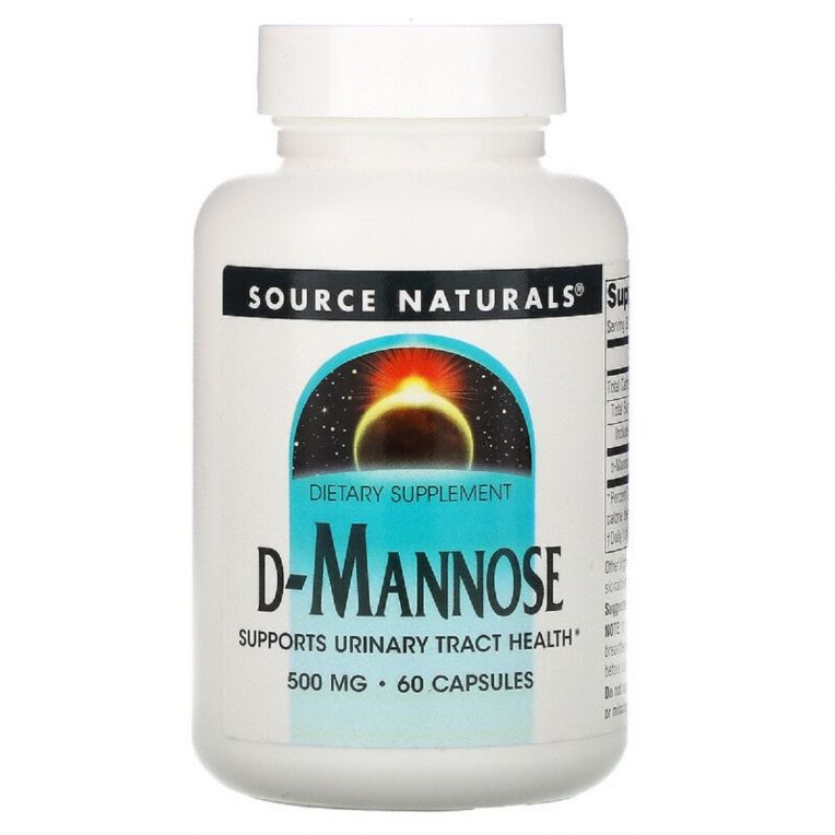 D-Маноза 500мг, Source Naturals, 60 капсул