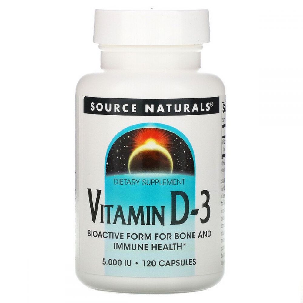 Вітамін D3 5000 МО, Vitamin D3, Source Naturals, 120 капсул