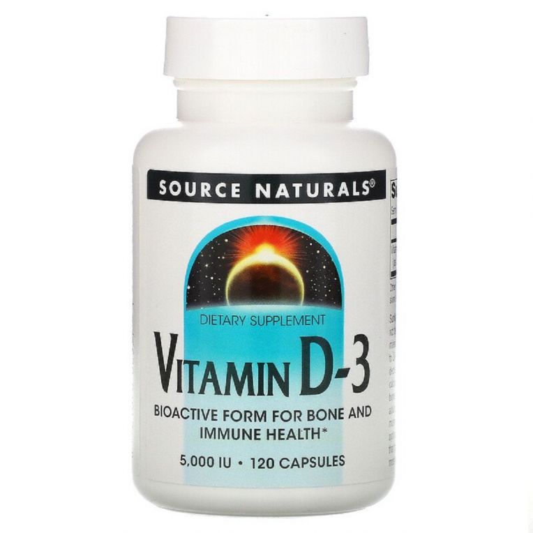 Вітамін D3 5000 МО, Vitamin D3, Source Naturals, 120 капсул