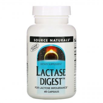Лактаза, 30 мг, Lactase Digest, Source Naturals, 45 капсул