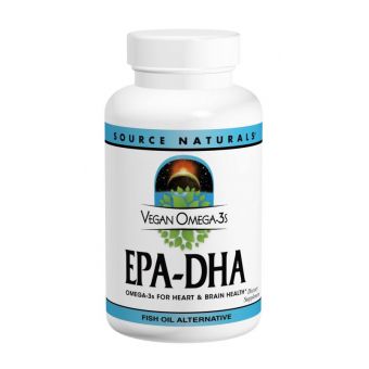 Веганська Омега-3, 300 мг, EPA-DHA, Source Naturals, 60 желатинових капсул