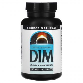Діиндолілметан, 200мг, DIM, Source Naturals, 60 таблеток