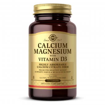Кальцій Магній + Вітамін D3, Calcium Magnesium with Vitamin D3, Solgar, 150 таблеток