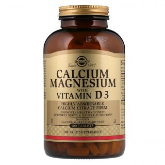 Кальцій Магній + Вітамін D3, Solgar, 300 таблеток