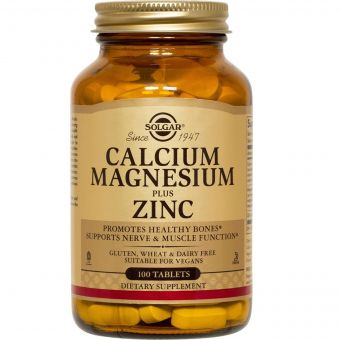 Кальцій Магній і Цинк, Calcium Magnesium Plus Zinc. Solgar, 100 таблеток